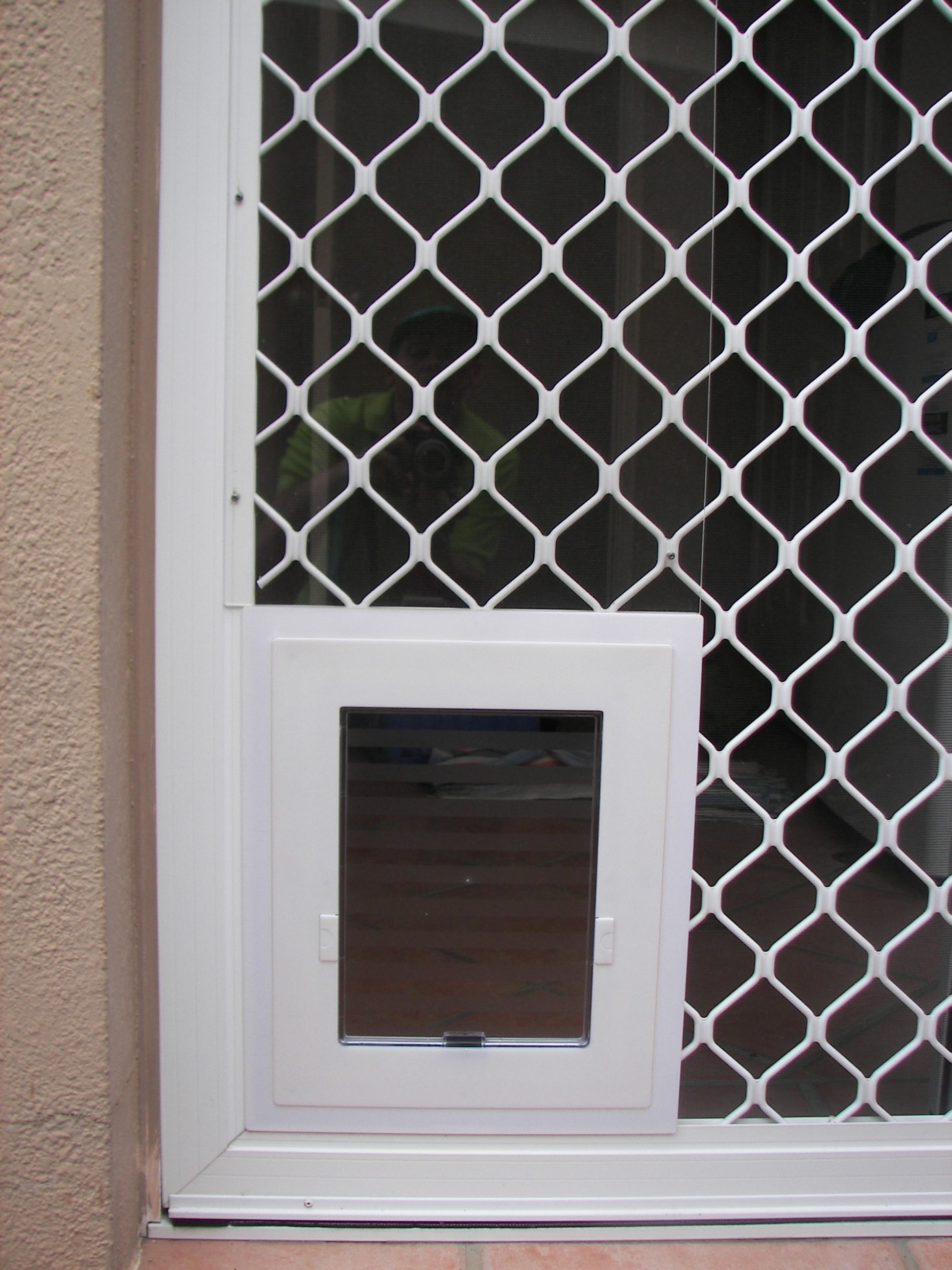 screen door with cat door built in